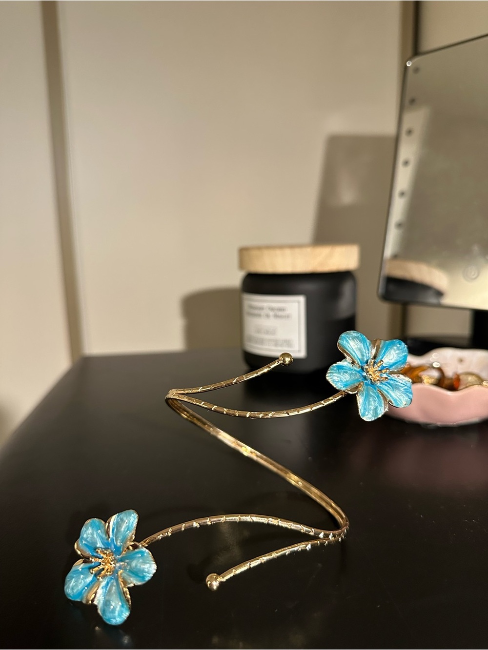 Blue flower arm wrap/ bracelet